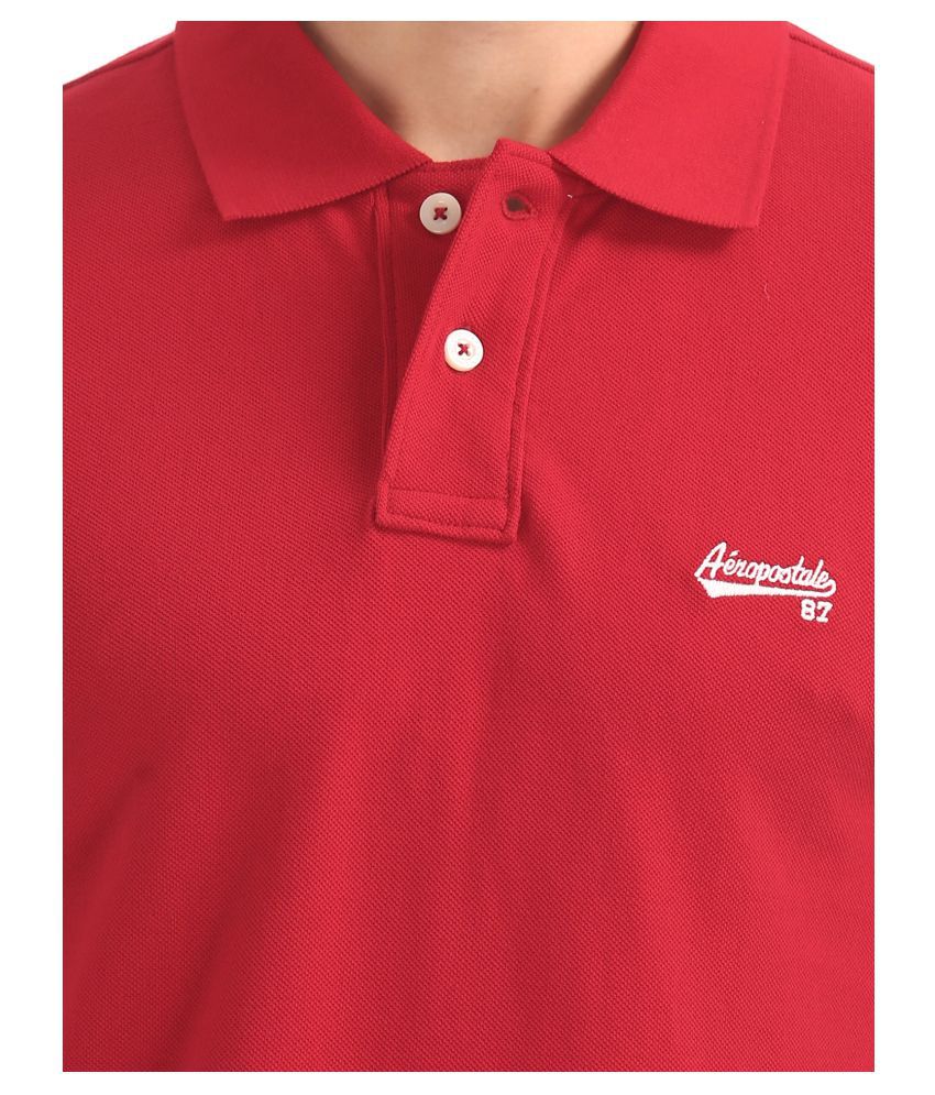 Aeropostale Cotton Red Printed Polo T Shirt - Buy Aeropostale Cotton ...