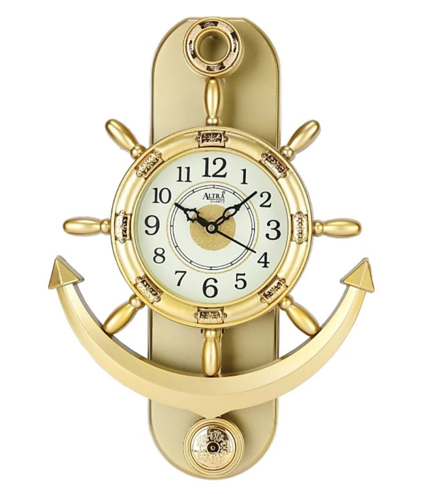 Altra Circular Analog Wall Clock Pendulum With Glass ( 28 x 38 cm