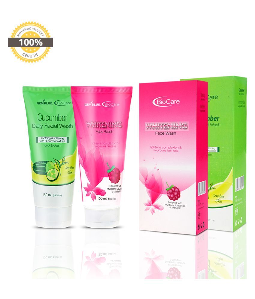     			gemblue biocare CUCUMBER + WHITENNING Face Wash 150 mL Pack of 2