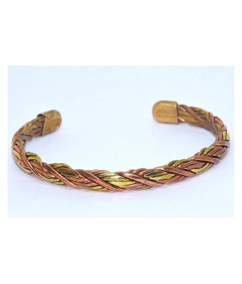 Chunky Copper  Plated Cuff Bracelet with Copper Wire Design