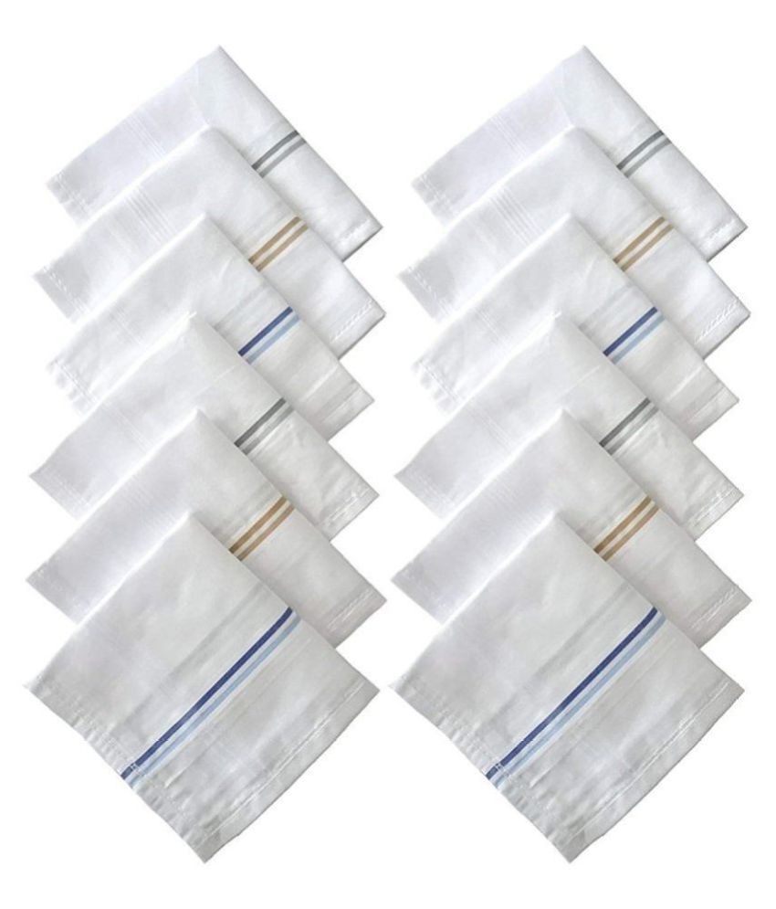 100 Cotton Handkerchief For Men Set of 12 PCs_size 48×48 cm Buy