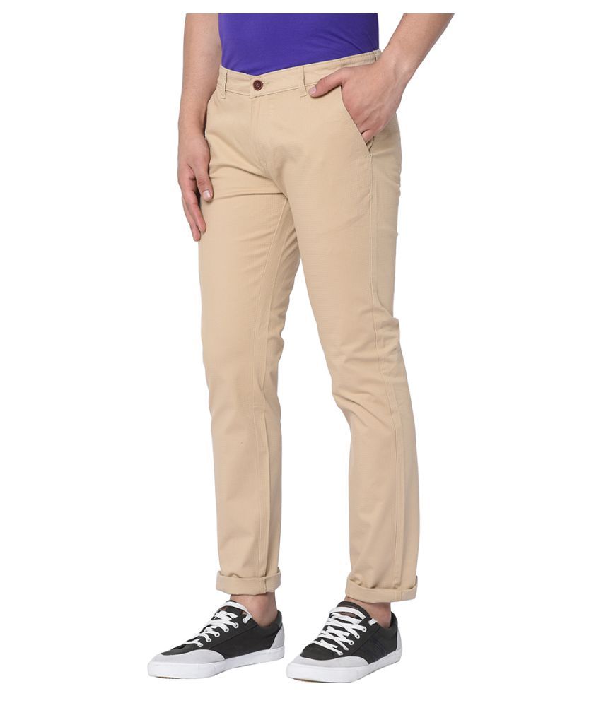 beige slim fit trousers