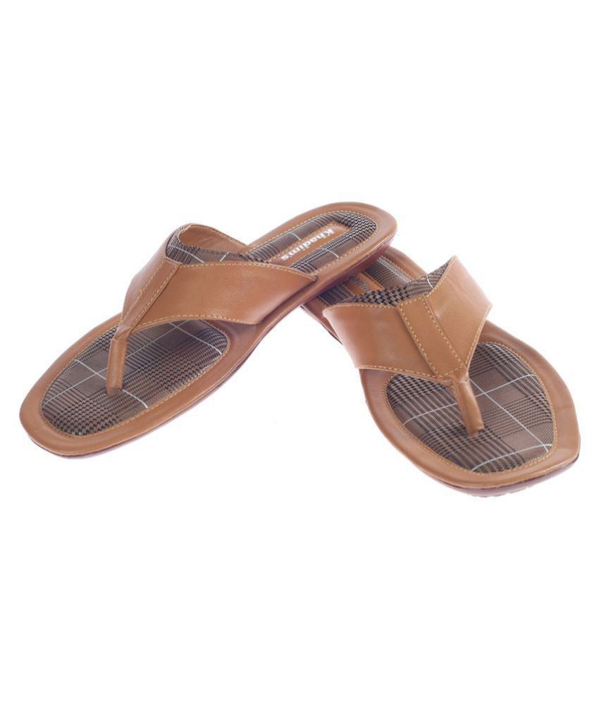 KHADIM Tan Daily Slippers Price in India- Buy KHADIM Tan Daily Slippers ...