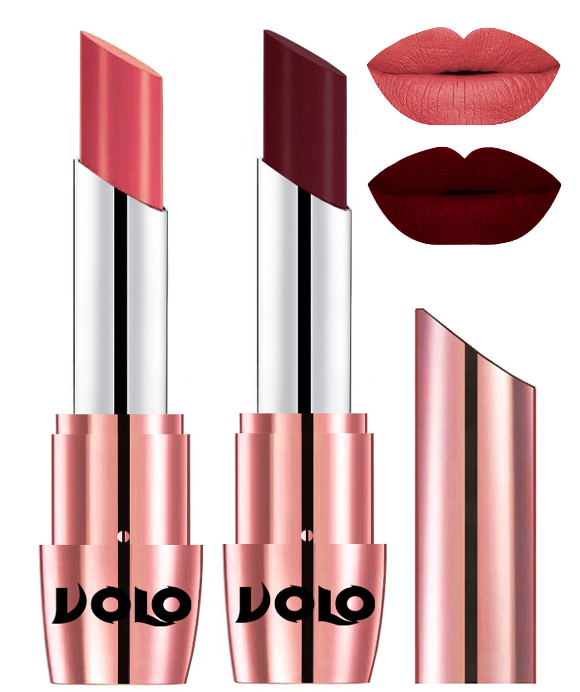 Volo Perfect Creamy With Matte Lipstick Dark Peach Maroon Pack Of 2 7 G