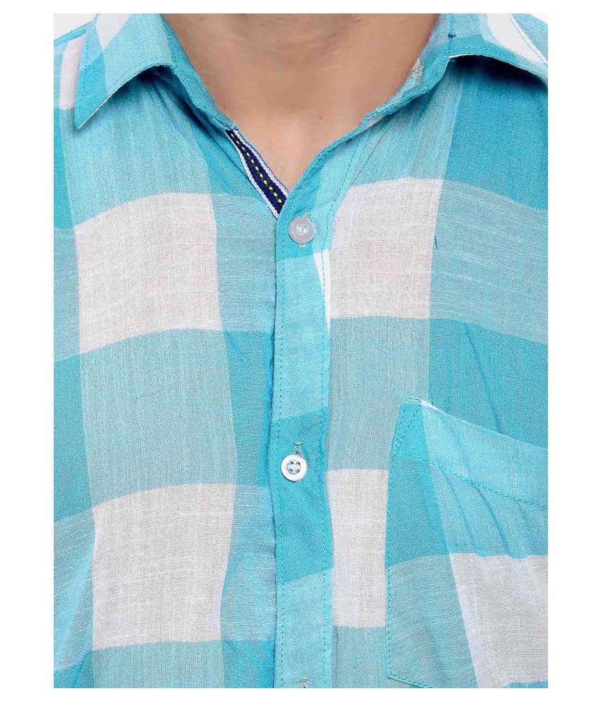 sky blue checks shirt