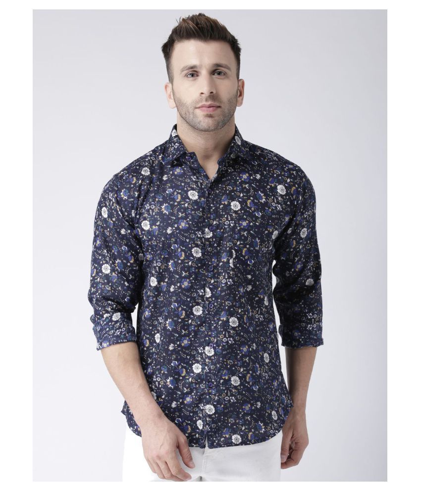     			Hangup Cotton Blend Multi Prints Shirt