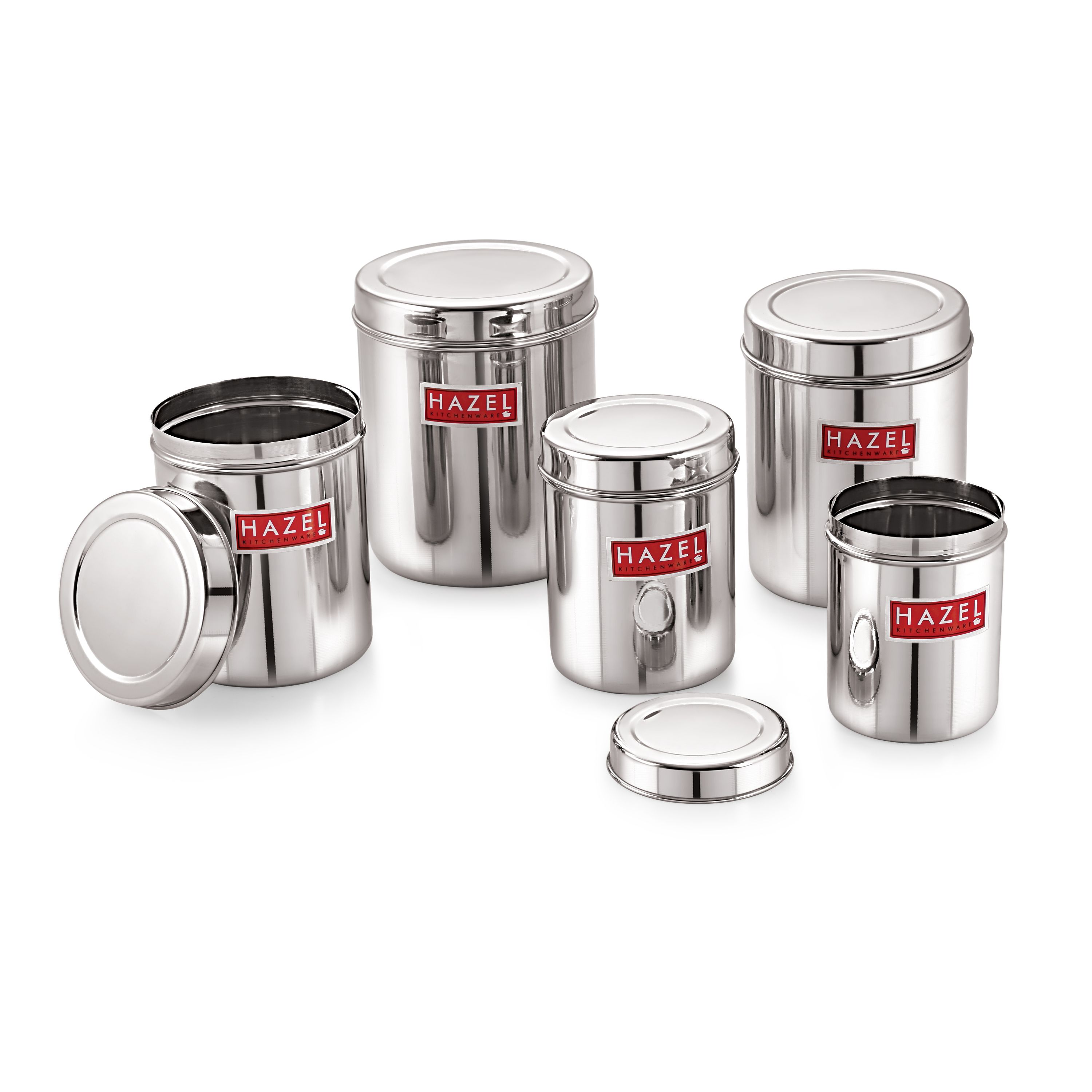 Hazel Steel Food Container Set of 5 2250 mL: Buy Online at Best Price ...