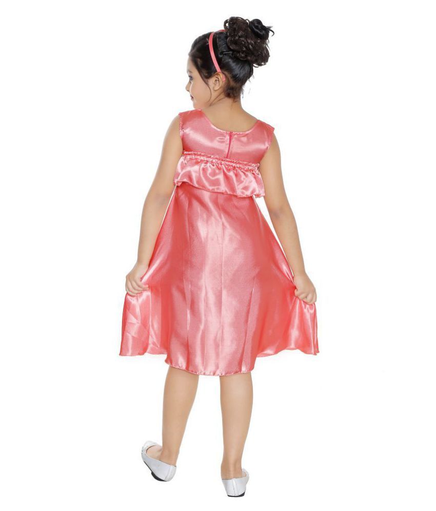 peach color long frock