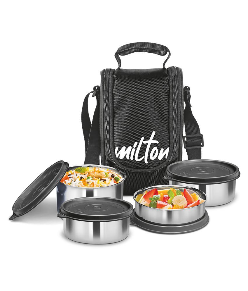     			Milton Black Stainless Steel Lunch Box