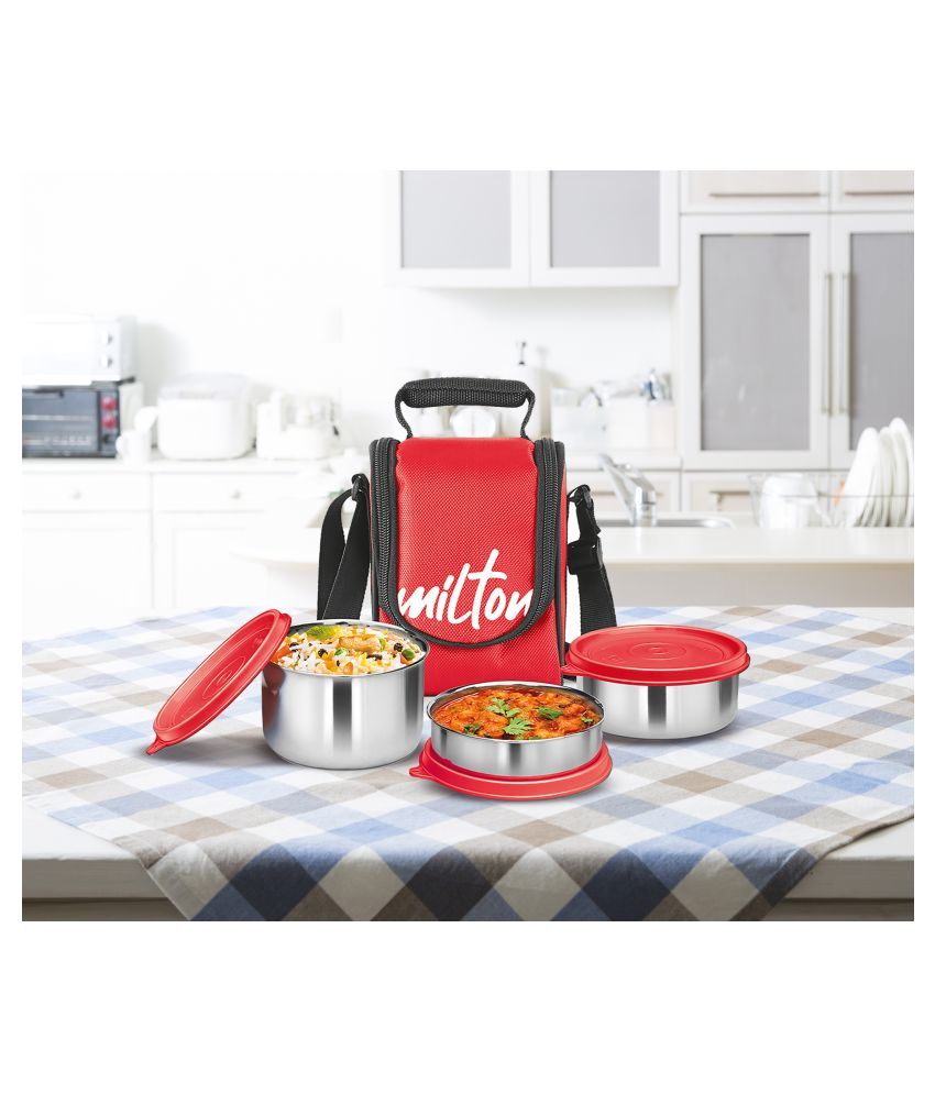     			Milton Red Stainless Steel Lunch Box