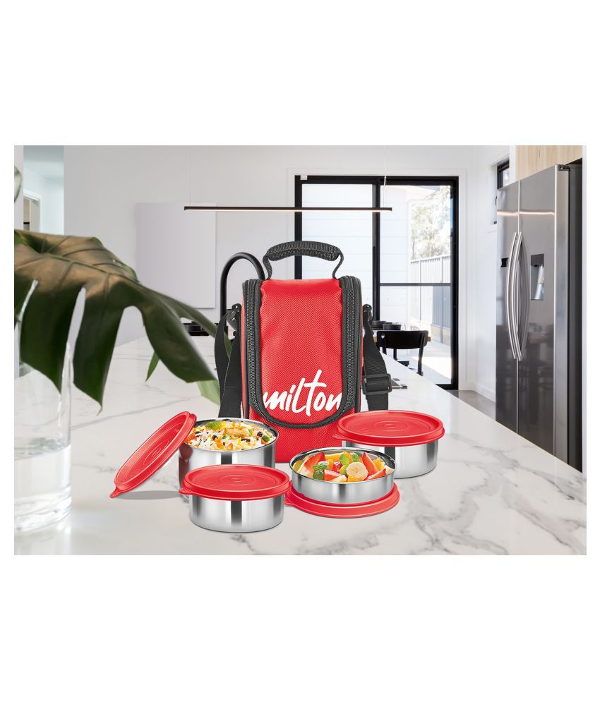     			Milton Red Stainless Steel Lunch Box