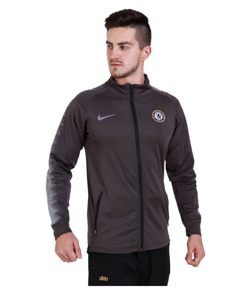 nike grey polyester terry jacket