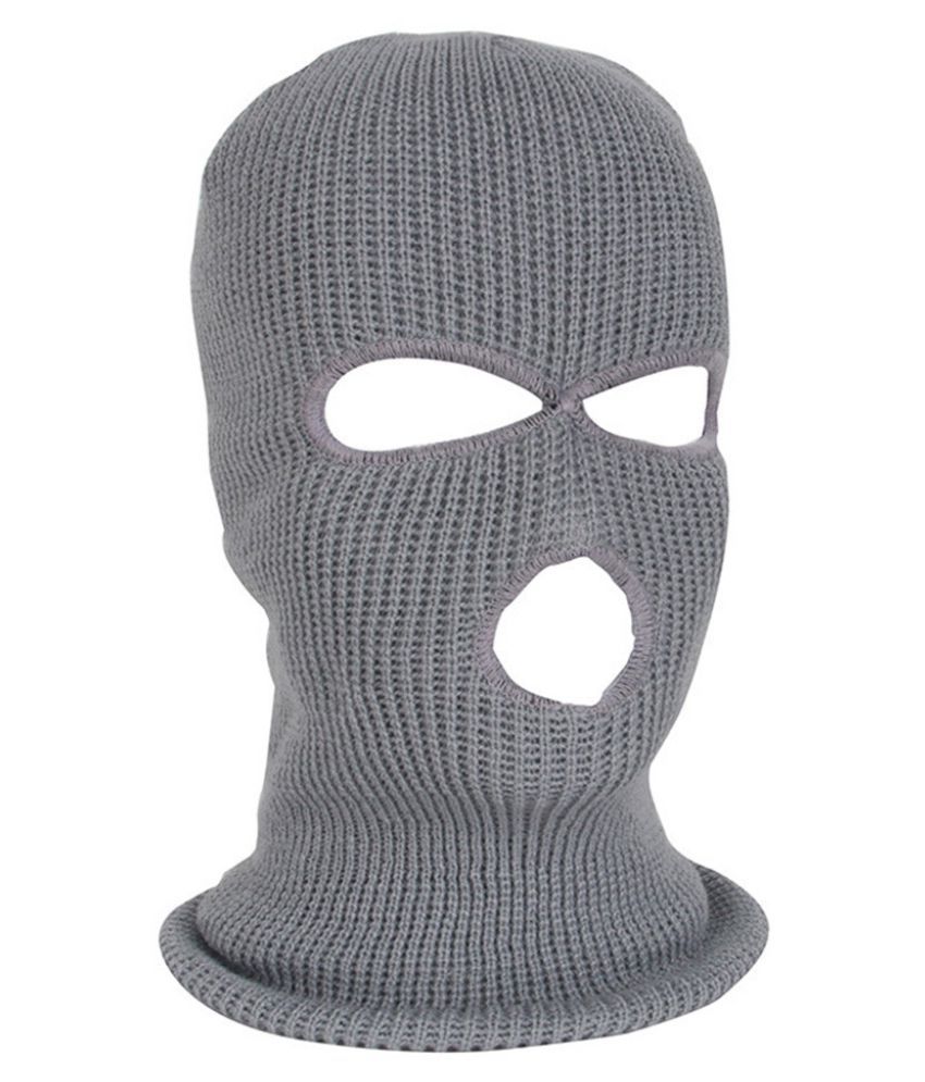 3Hole Full Face Mask Ski Mask Winter Cap Balaclava Hood Army Tactical 2 Way Wear 