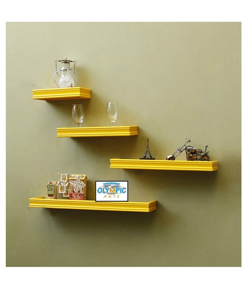 Olympic Arts Floating Shelves Yellow MDF Pack of 4 Buy Olympic Arts