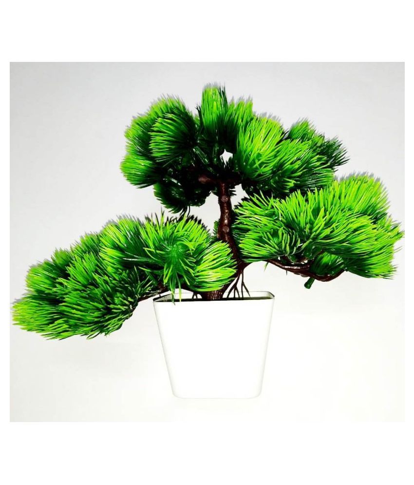     			Green plant indoor Artificial Bonsai Plants Set of 1 PCS Green Bonsai Plastic - Pack of 1