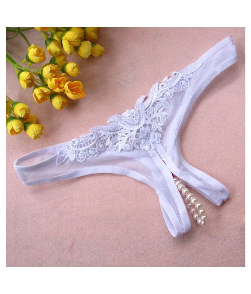 Buy Women Sexy Faux Pearl Panty G String Underwear Sleepwear Briefs Crotchless Online At Best