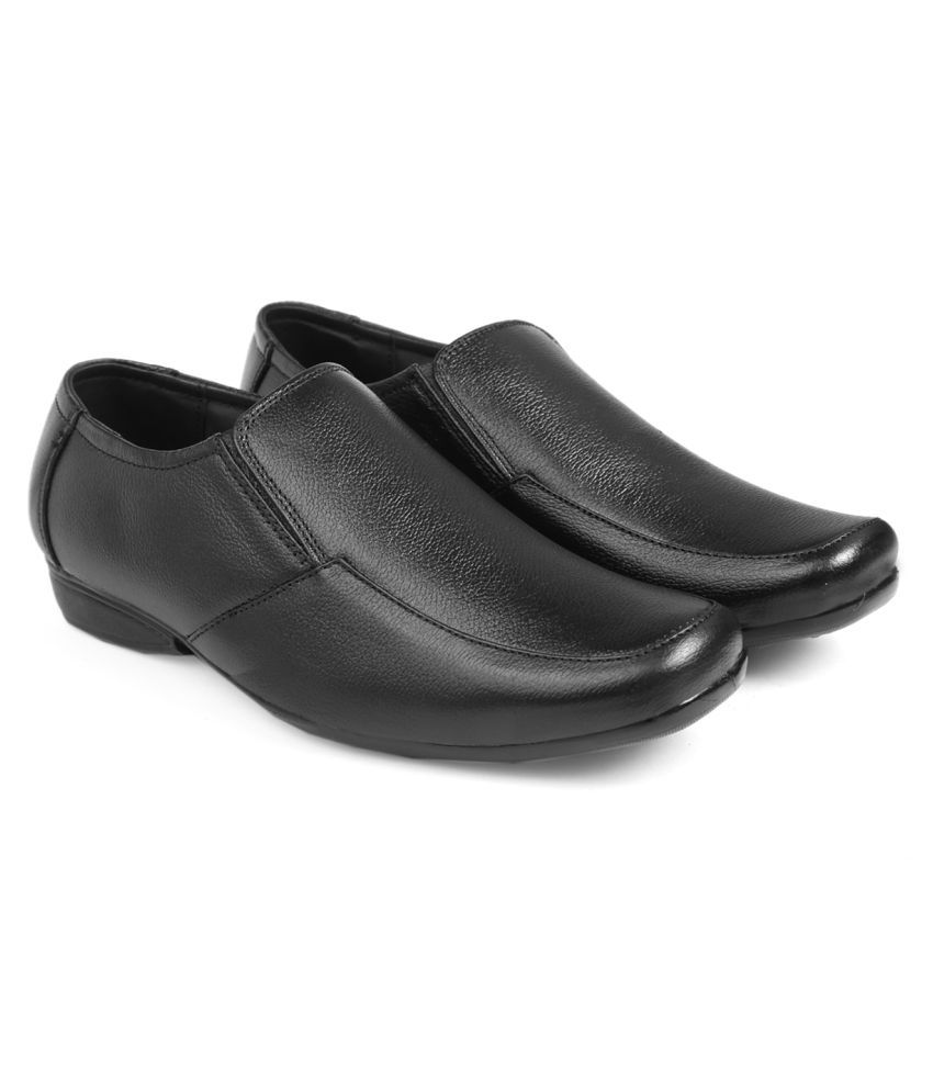     			BXXY Slip On Genuine Leather Black Formal Shoes