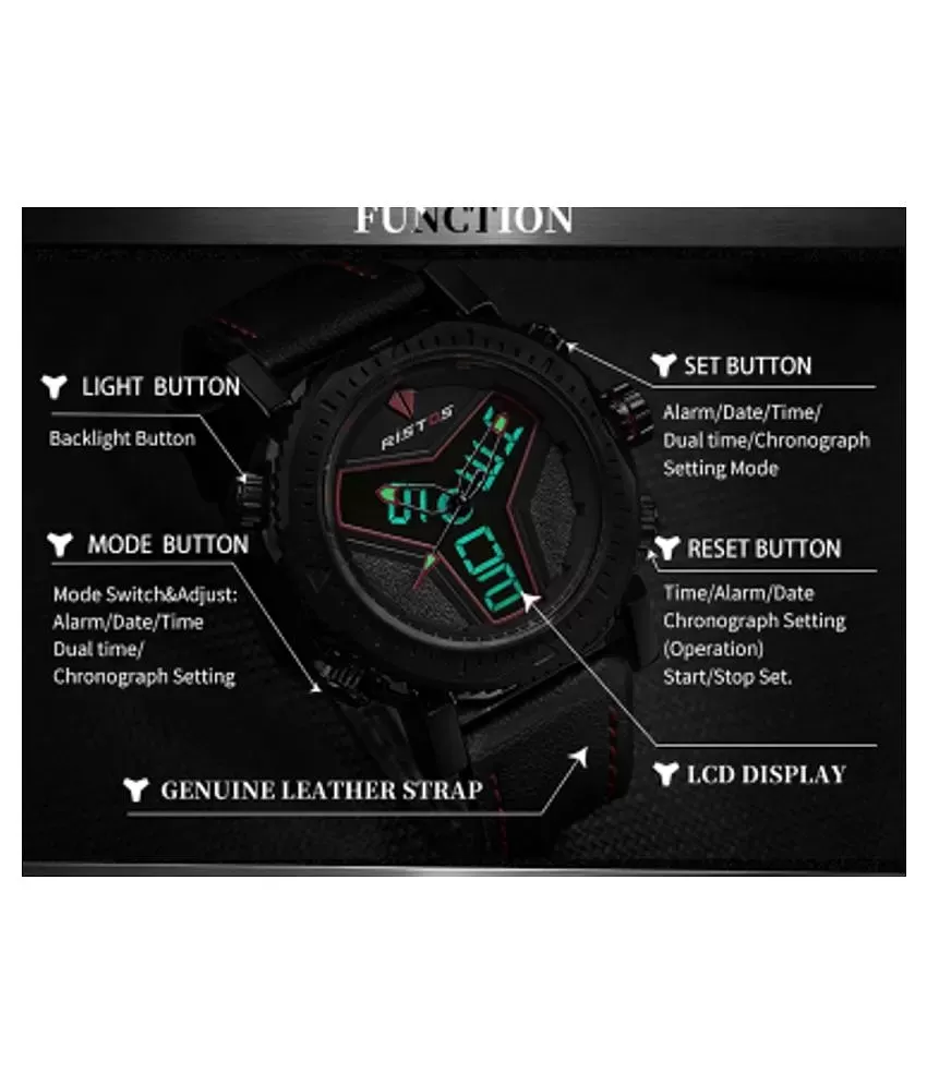 RISTOS Mens Quartz Digital Sport Watches Fashion Waterproof Men Wrist Watch  Man Watch(Gold) : Amazon.in: Fashion