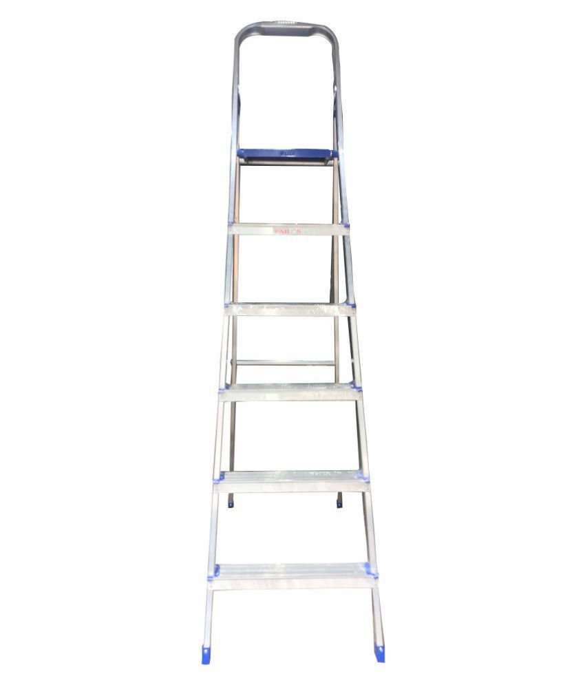 Paras 6 Step Foldable Aluminium Ladder for Home Use (Blue): Buy Paras 6 ...