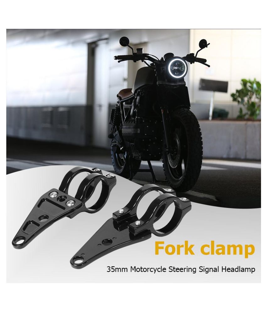 Acouto 1 Pair of Motorcycle Universal Headlight Mount Bracket Clamps Head Lamp Holder 35-43mm Fixture 