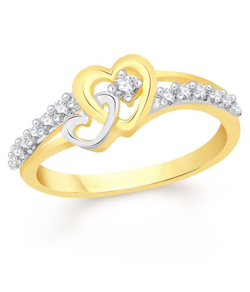 Vk Jewels Togetherness Heart Gold And Rhodium Plated Alloy Ring For Women Girls Vkfr Ga