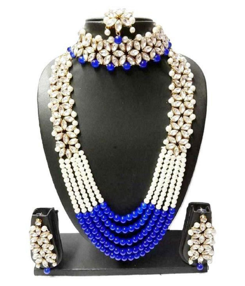 White Pearl Alloy Blue Long Haram 