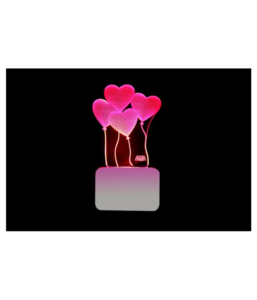     			Ajanta I LOVE YOU Heart  CODE:2081  3D super Night Lamp Multi - Pack of 1