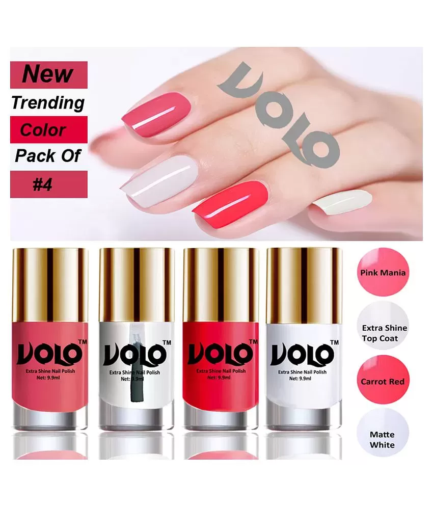 Volo HD Colors High-Shine Long Lasting Non Toxic Professional Nail Polish  Set of 4 Combo No-10 Gold, Metallic Coffee, Lava Lust, Shimmer Coffee,  Metallic Red - Price in India, Buy Volo HD