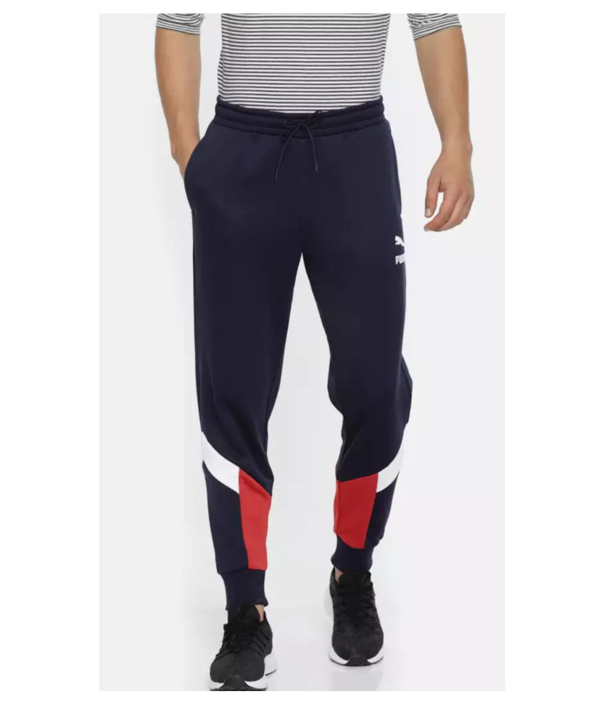 Puma Navy Polyester Lycra Joggers - Buy Puma Navy Polyester Lycra ...