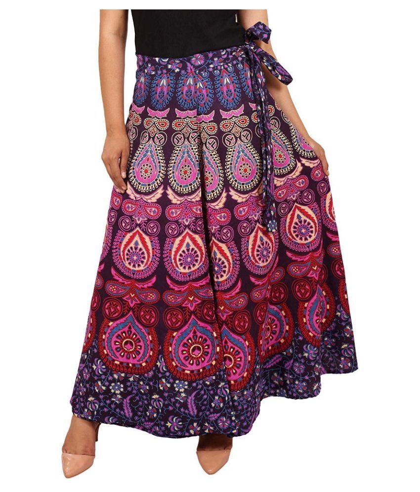     			Rangun Cotton A-Line Skirt - Purple