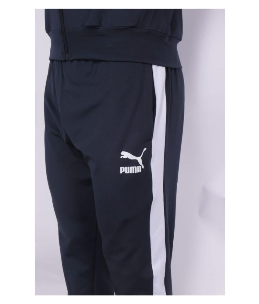 puma navy tracksuit bottoms