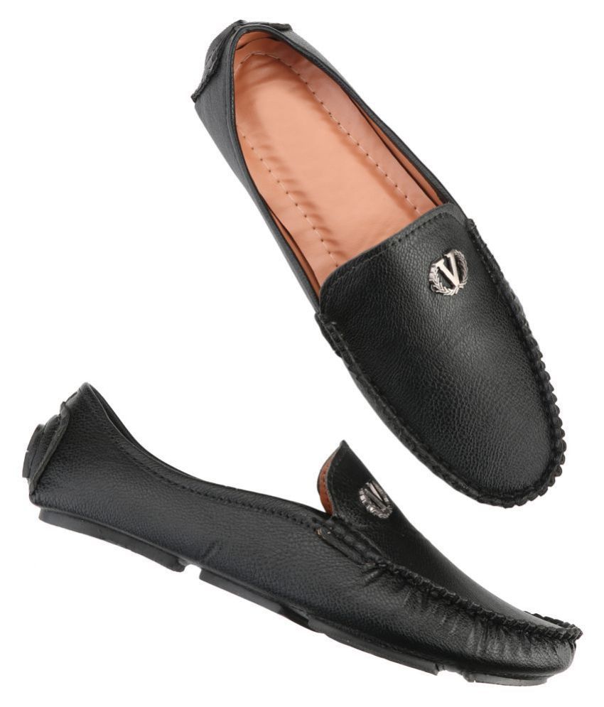     			BRAWO Black Loafers