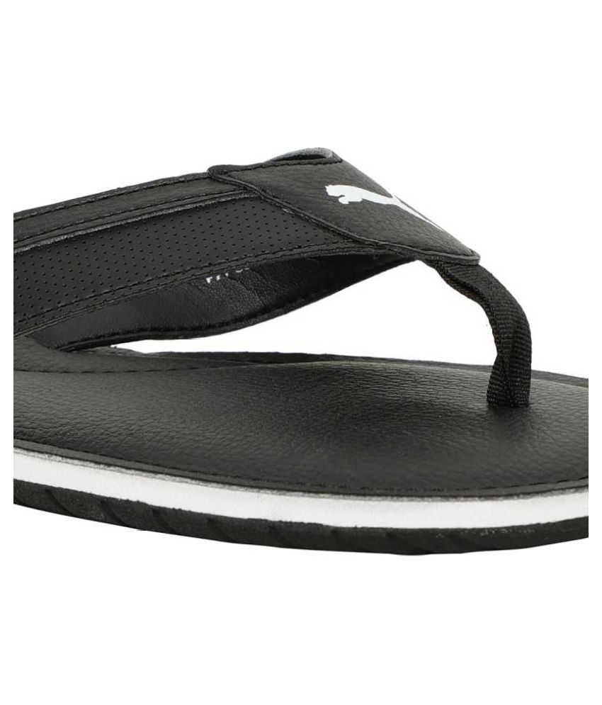 puma black thong flip flop
