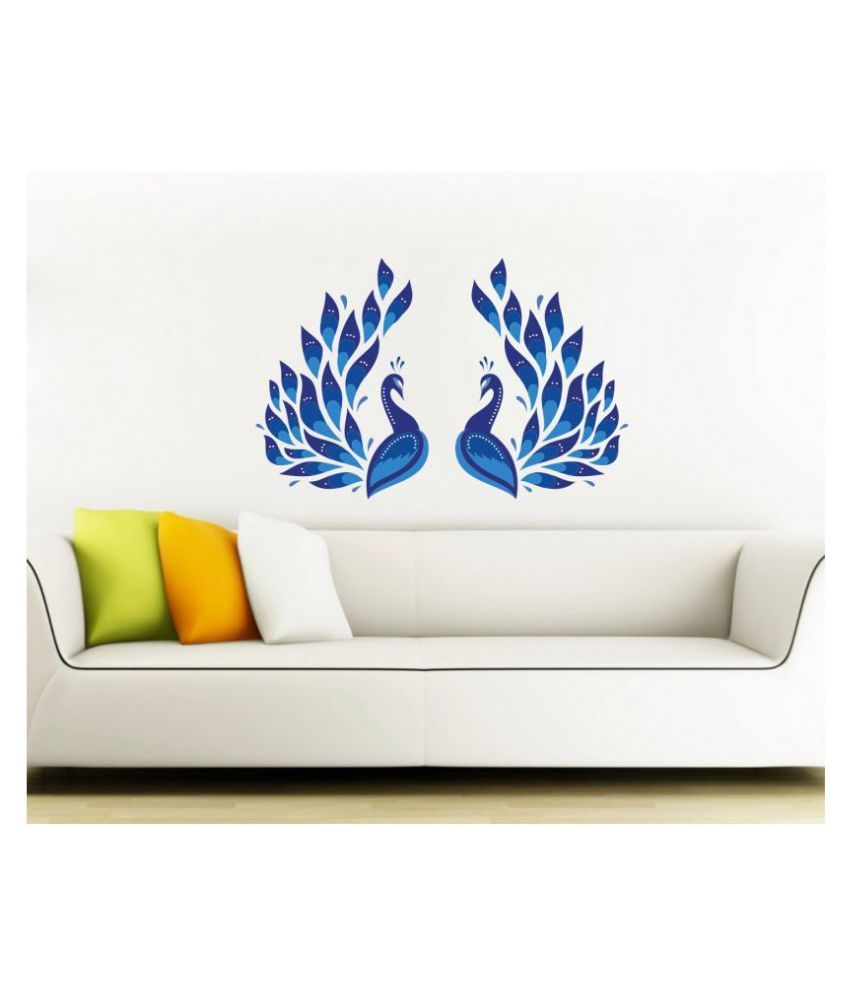     			Decor Villa Blue Peacock Nature Sticker ( 58 x 91 cms )