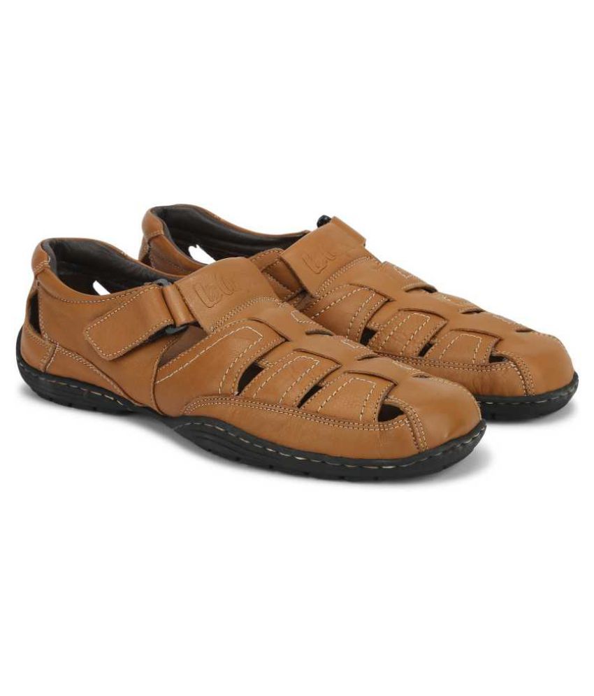 lee cooper men's leather sandals and floaters