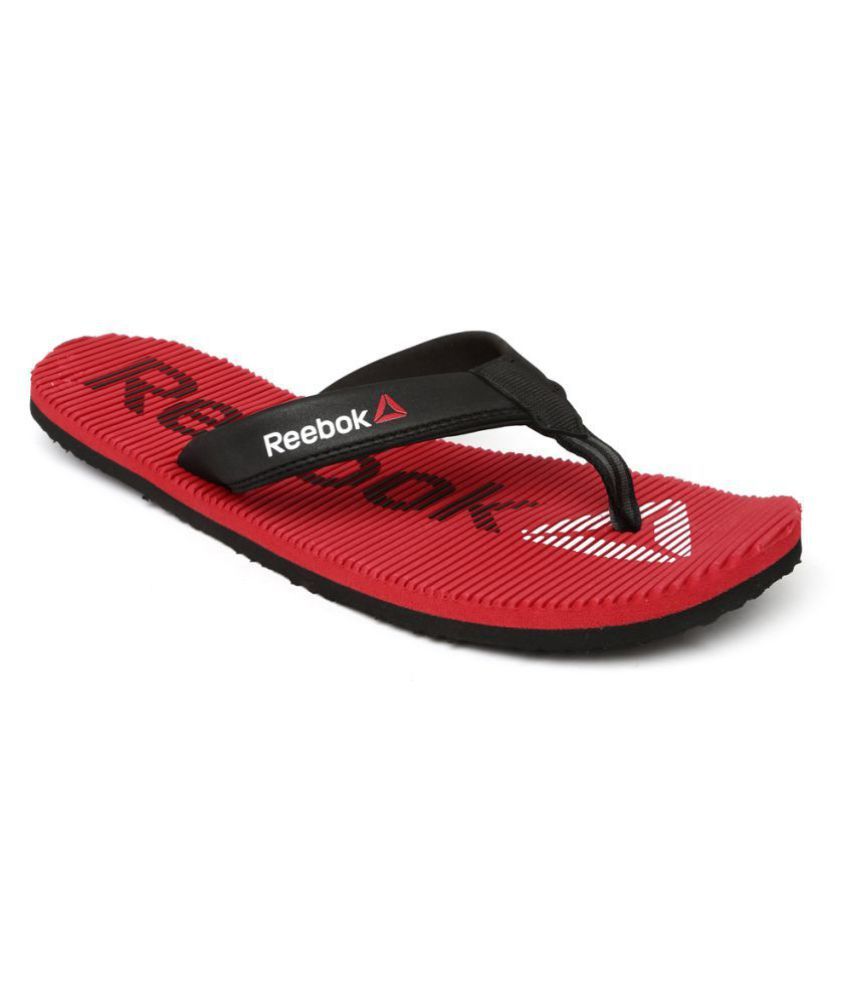 reebok flip flops black