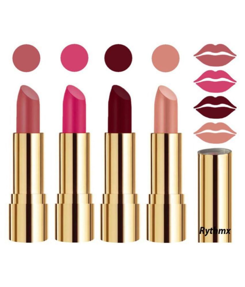     			Rythmx Professional Timeless 4 Colors Lipstick Nude,Magenta,Maroon, Peach Pack of 4 16 g