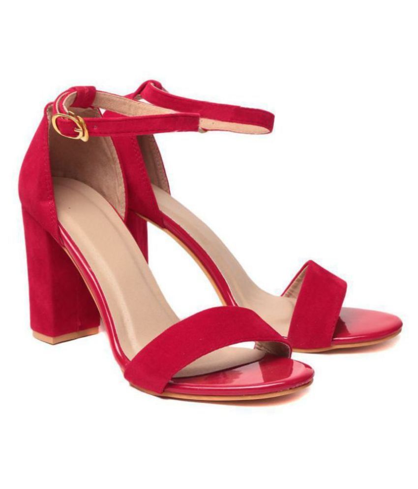 red block heels cheap