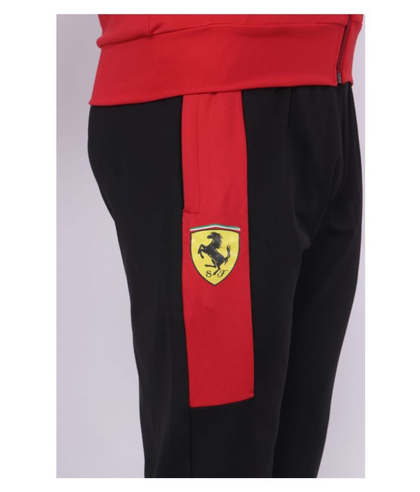 puma red and black tracksuit