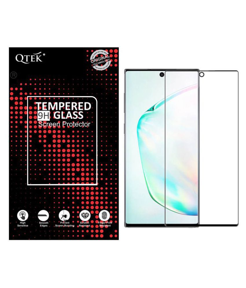 Samsung Galaxy Note 10 Plus Tempered Glass Screen Guard By QTEK Full Glass Edge to Edge scratchproof