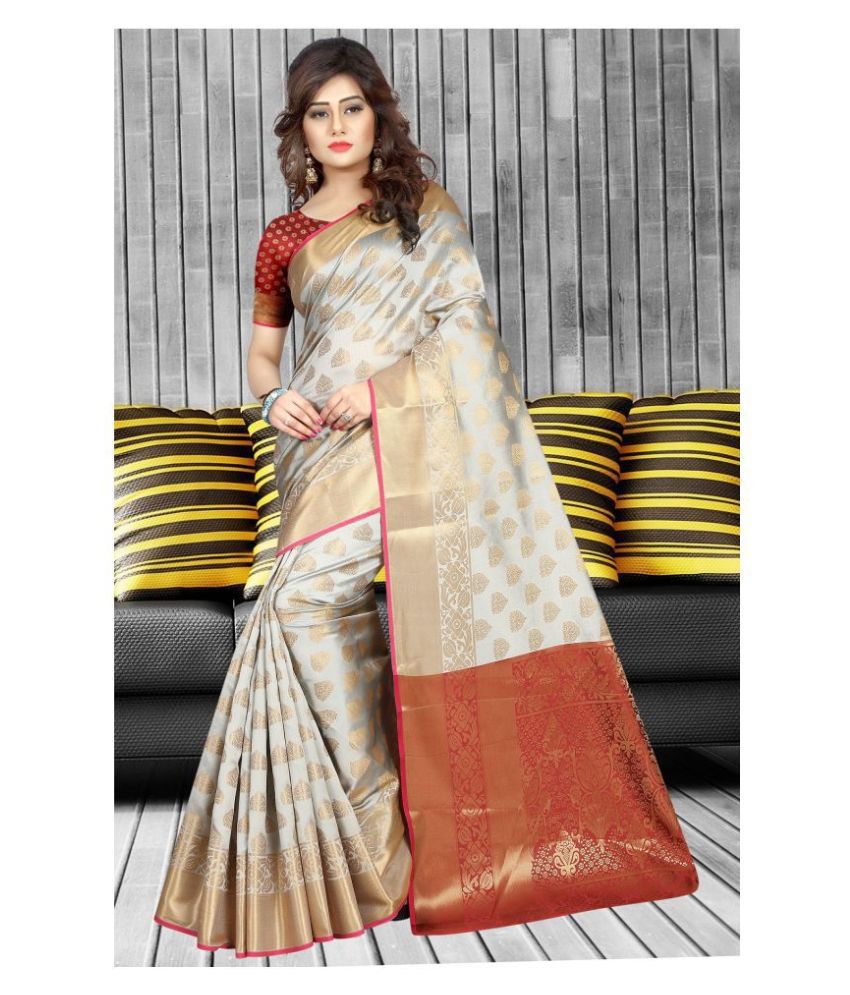     			Gazal Fashions - Multicolor Silk Blend Saree With Blouse Piece (Pack of 1)