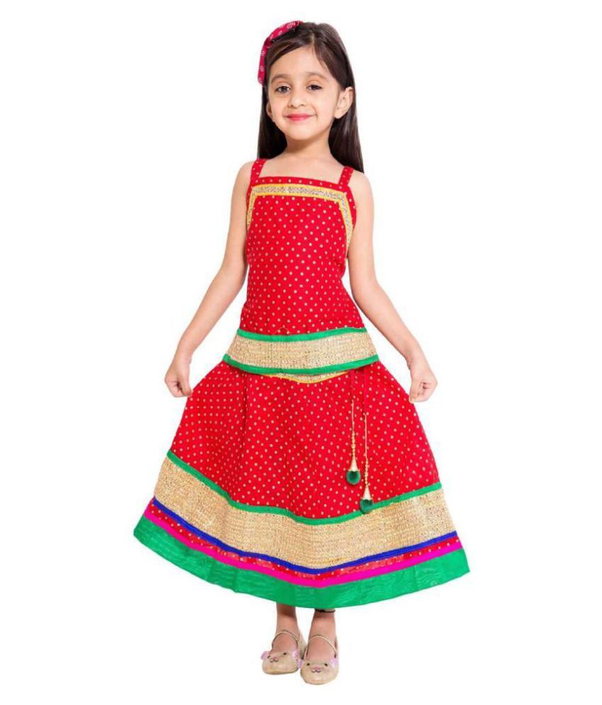 Kurtiskirts Beautiful Kid's wear Solid Pattern border work Lehenga ...