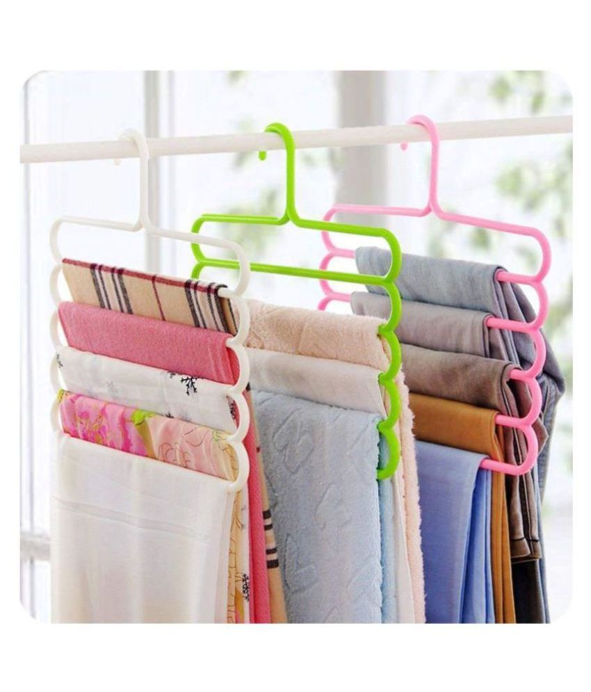 EVERBUY 2PCS Plasticpant hanger MULTICOLOUR