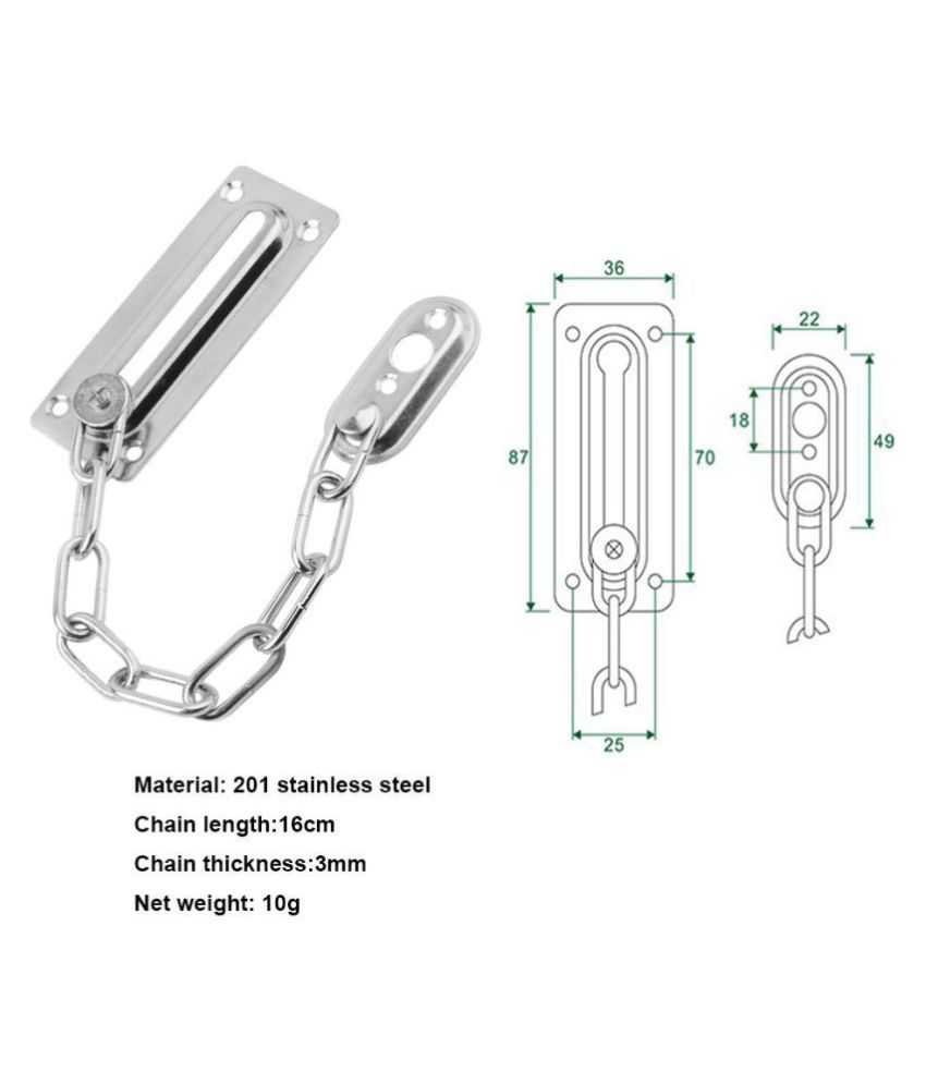 Stainless Steel Door Safety Guard Chain Security Bolt Locks