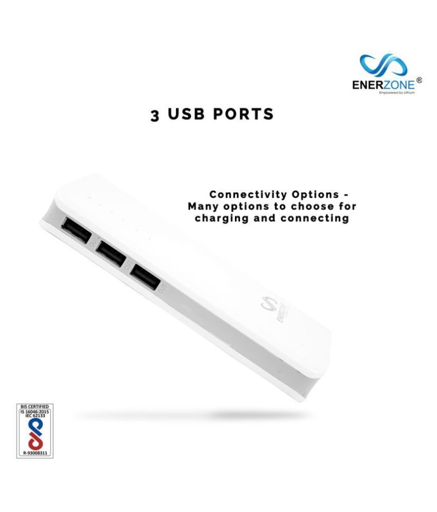 Enerzone V 9 10000 mAh Li Ion Power Bank White Power Banks Online At