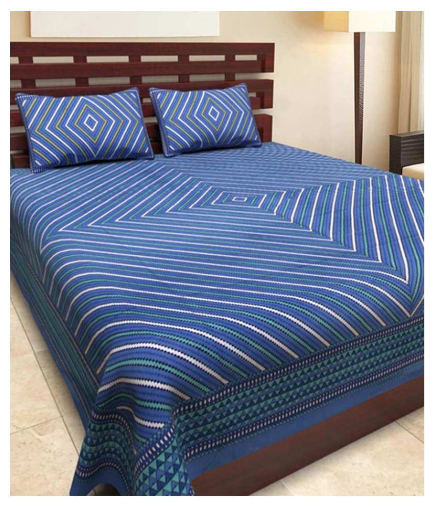HandiCave Cotton Double Bedsheet with 2 Pillow Covers Buy HandiCave