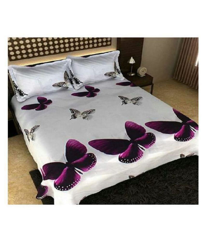 BD Decor Poly Cotton Double Bedsheet with 2 Pillow Covers Buy BD