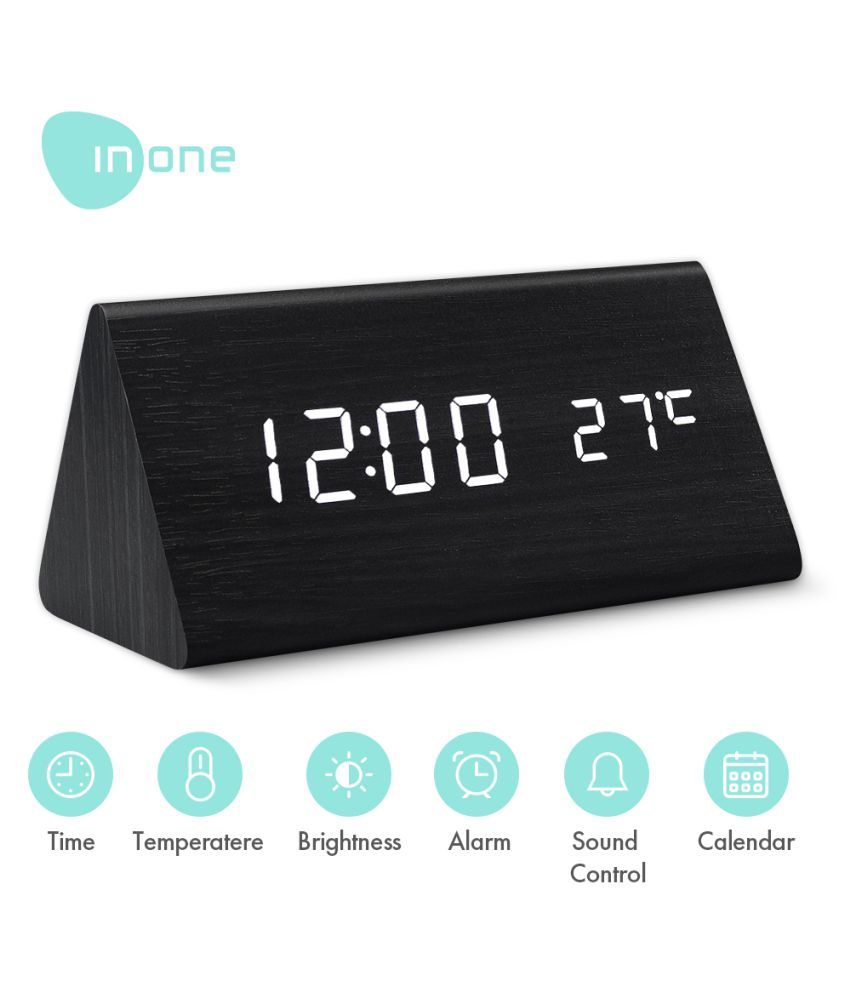 Inone Digital Wooden Triangle Table Clock Pack of 1 Buy Inone
