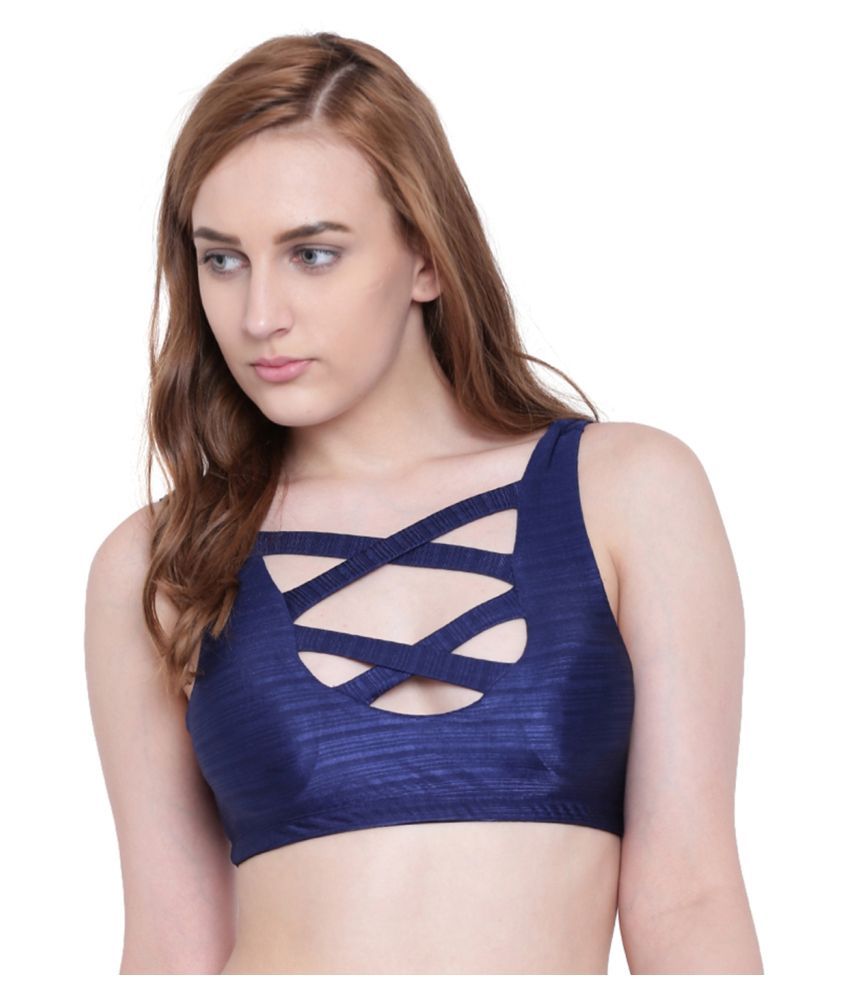     			La Intimo Polyester Plunge Bra - Navy