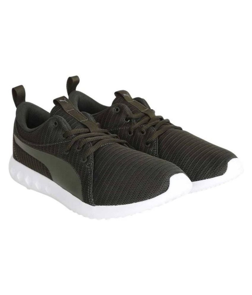 olive puma trainers